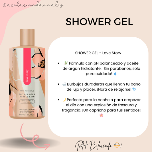 Shower Gel & Bubble Bath - Love Story - Jabon de baño con feromonas 🥰✨🔥