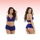 Lace Bralette with Cheeky Shorts (Royal Blue)- *LIMITED EDITION*